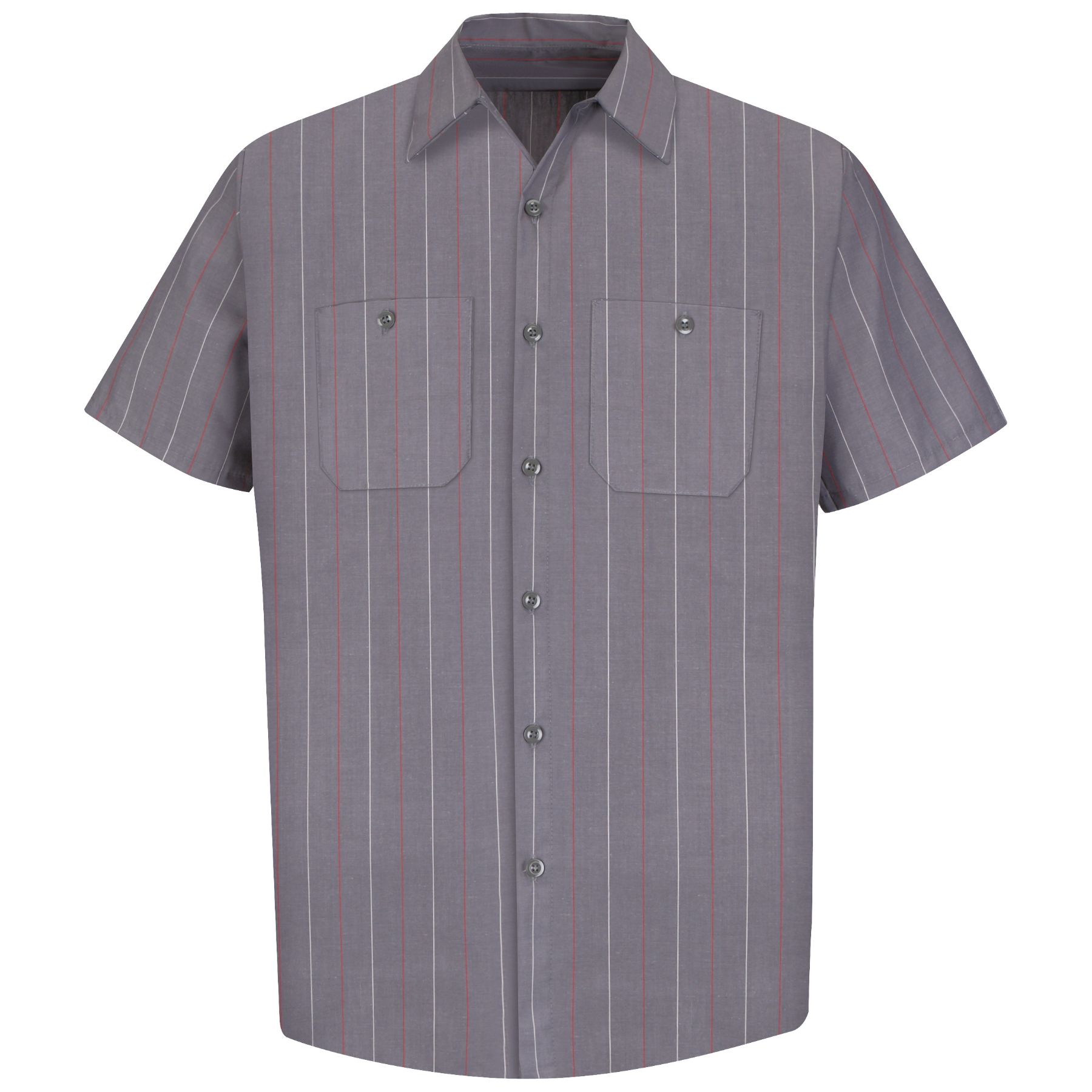 Red Kap®  Men's Short Sleeve Industrial Stripe Work Shirt