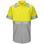 Picture of Red Kap® SY24-HV-TRC2 Men's Hi-Visibility Short Sleeve Ripstop Work Shirt - Type R, Class 2