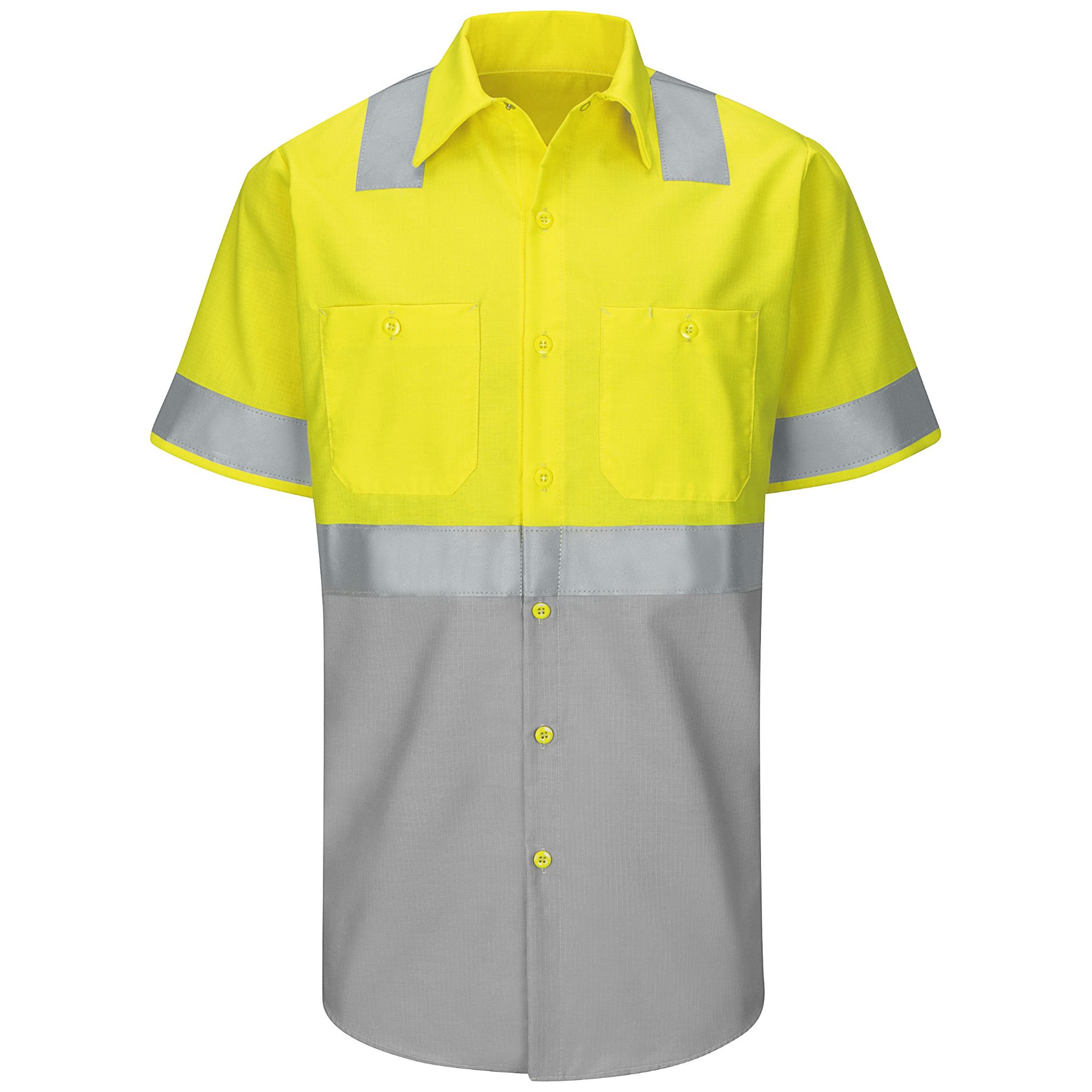 Picture of Red Kap® SY24-HV-TRC2 Men's Hi-Visibility Short Sleeve Ripstop Work Shirt - Type R, Class 2