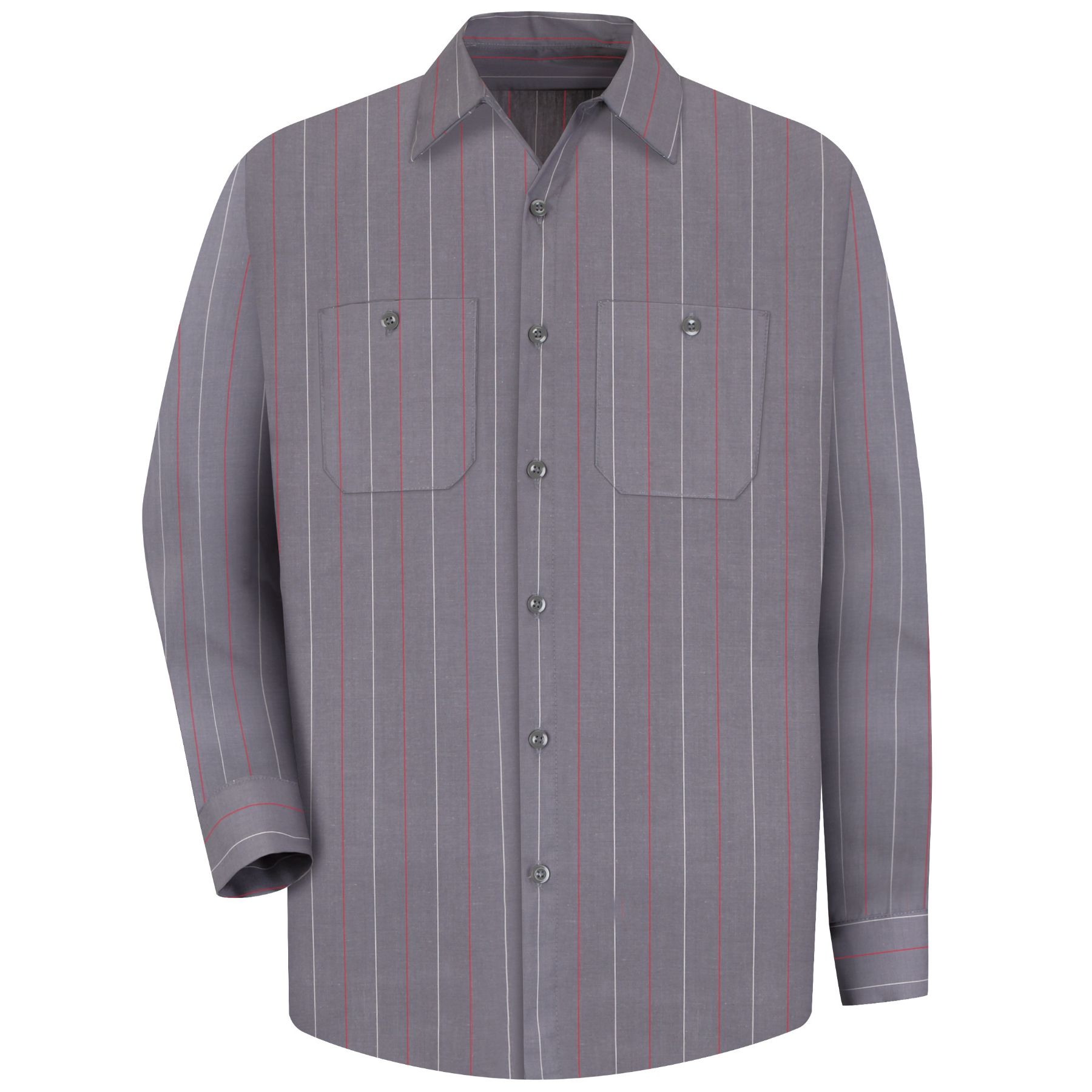 Red Kap®  Men's Long Sleeve Industrial Stripe Work Shirt