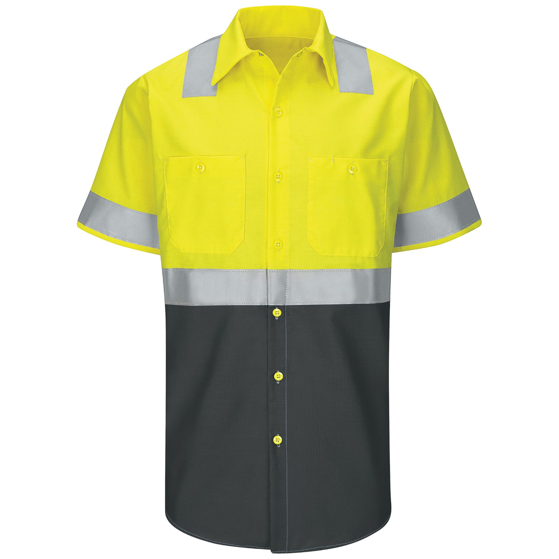 Red Kap® Men's Hi Vis Color Block Ripstop Work Shirt - Type R, Class 2