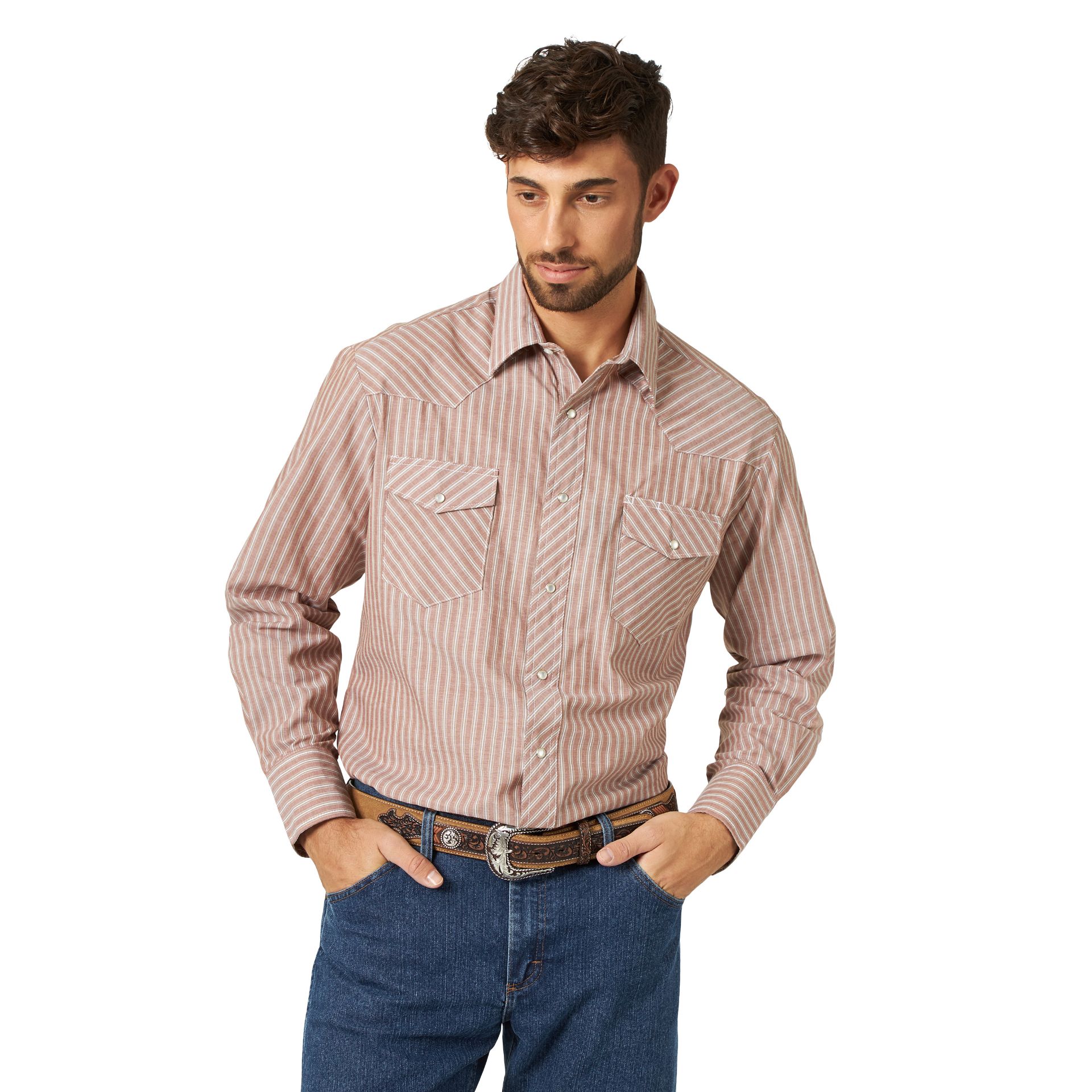 Picture of Wrangler 75201 Sport Western Snap Shirt - Long Sleeves (Regular Sizes)