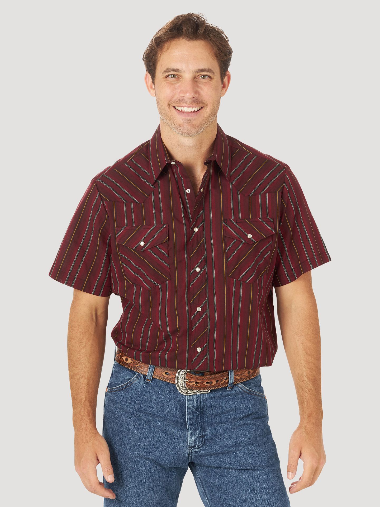 Picture of Wrangler 76201 Sport Western Snap Shirt - Short Sleeves (Regular Sizes)