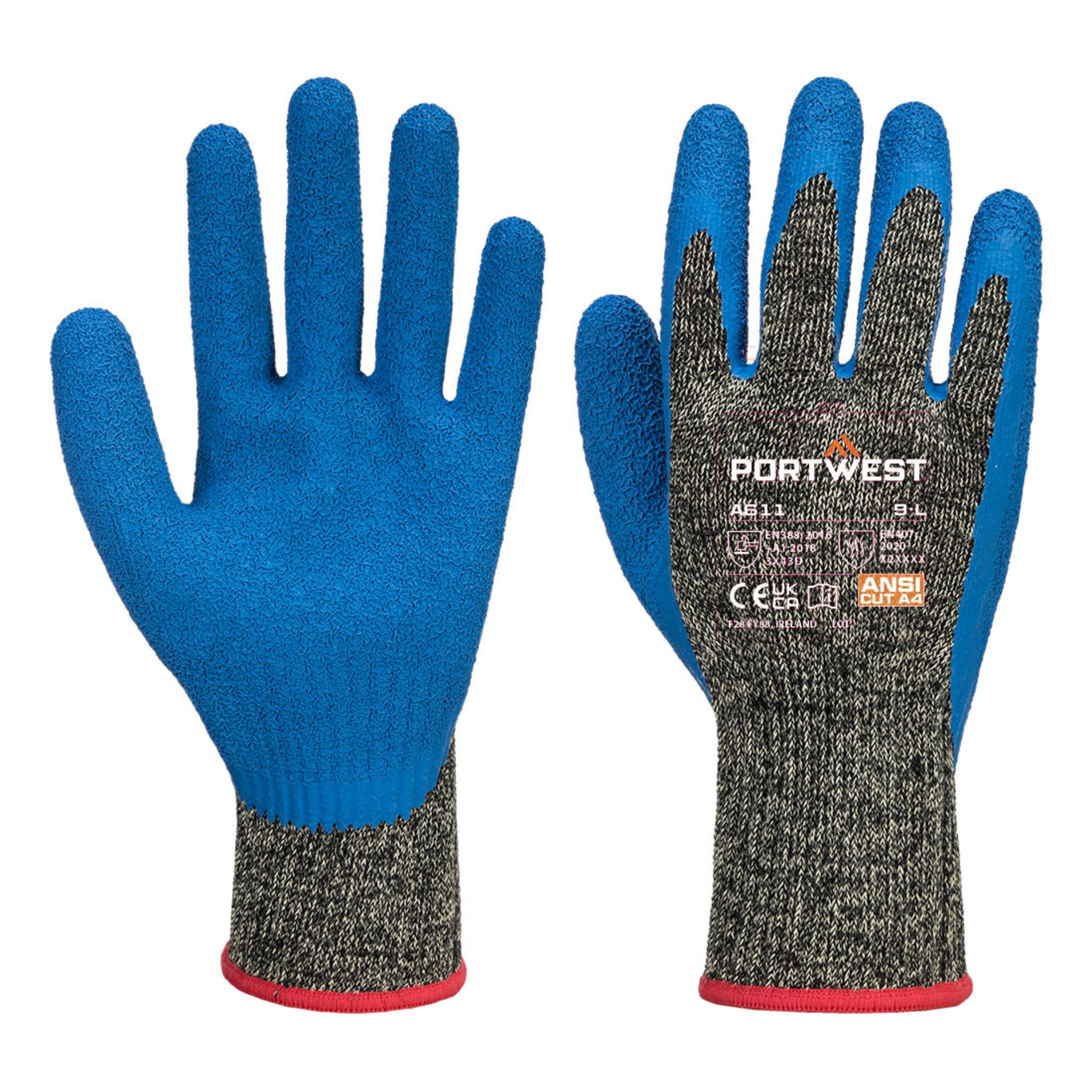 Picture of Portwest A611 Aramid HR Cut Latex Glove