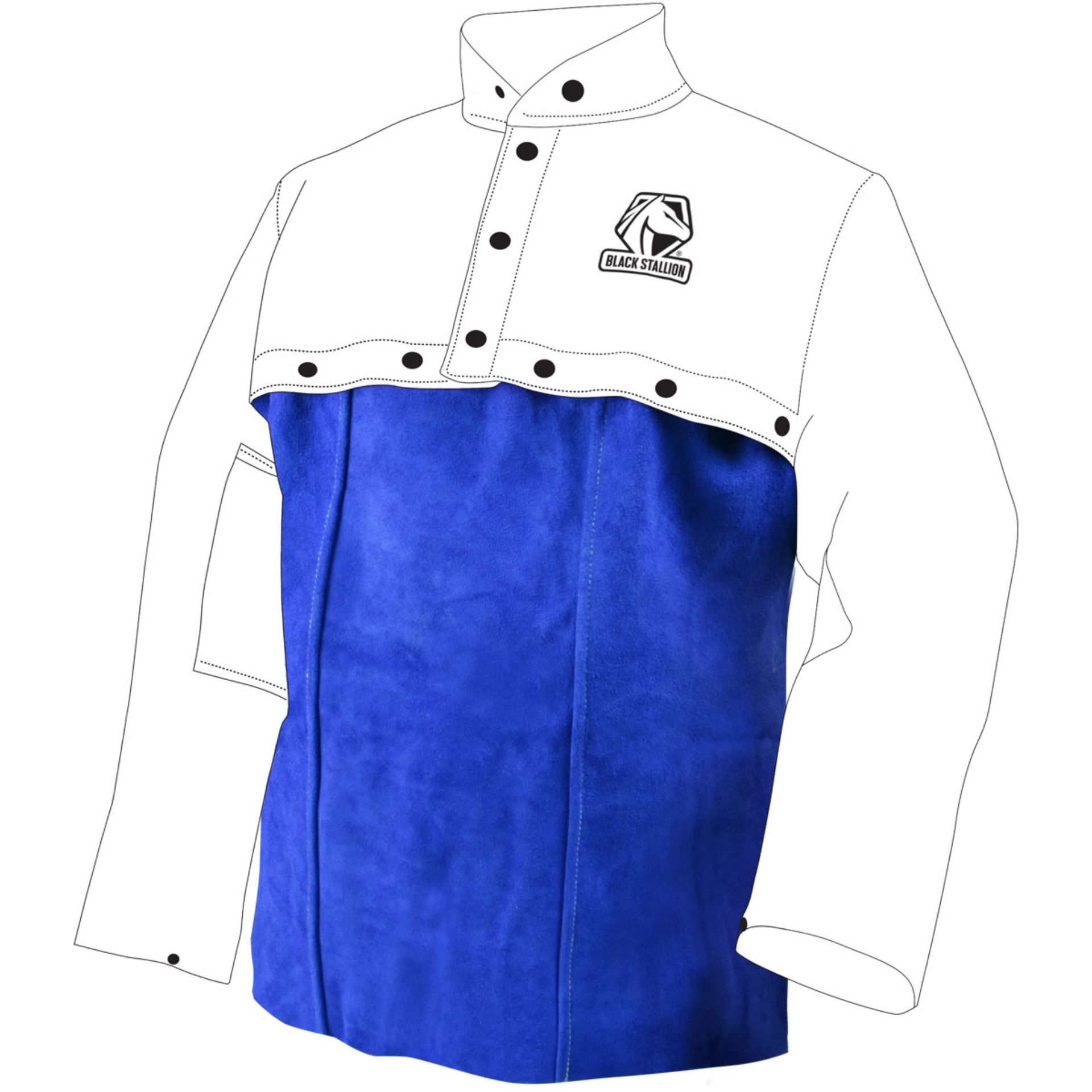 Picture of Black Stallion AL1020-BL SIDE SPLIT COWHIDE LEATHER 20 INCH WELDING BIB