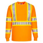 Picture of Portwest CA111 Hi-Vis X Back Contrast Tape T-Shirt L/S