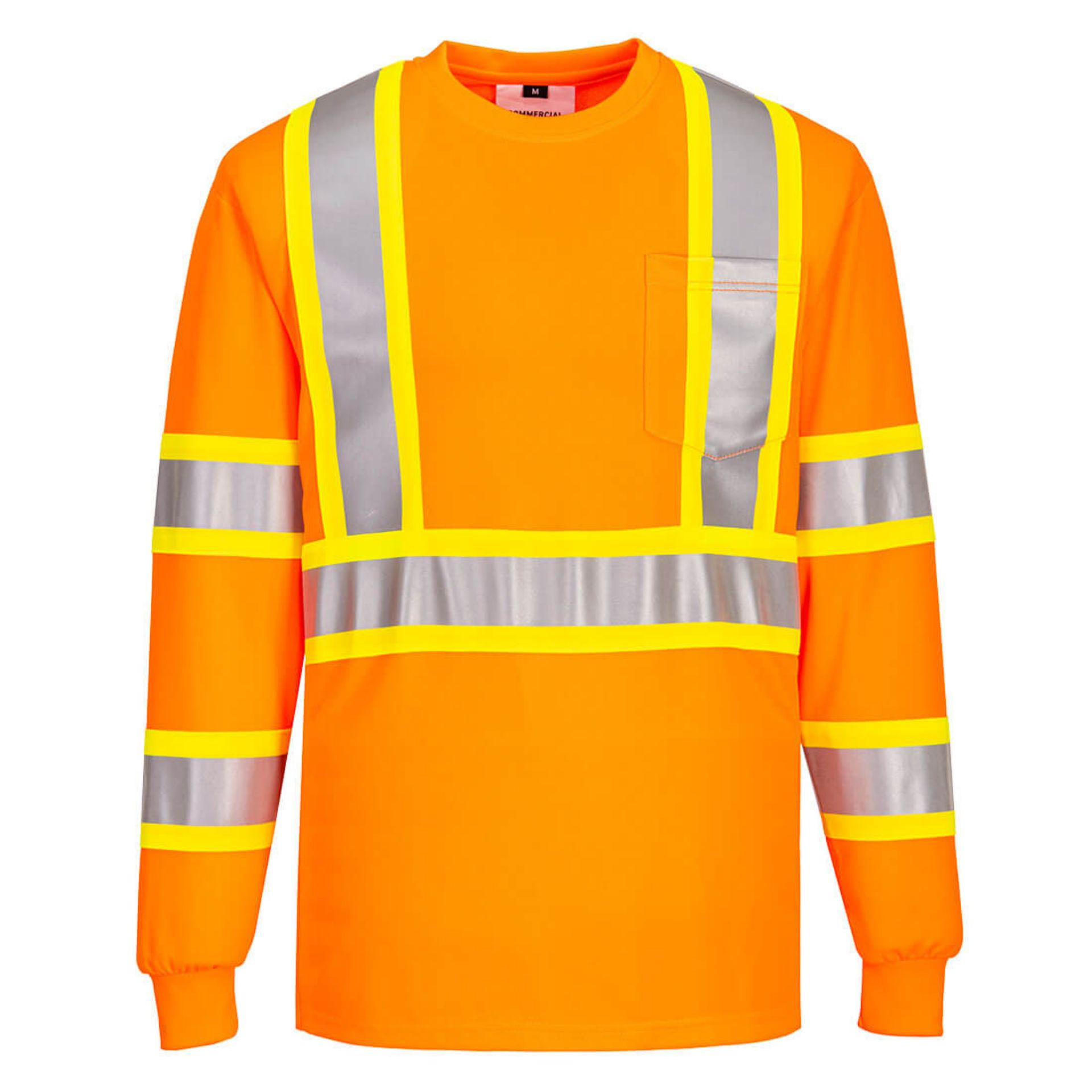 Picture of Portwest CA111 Hi-Vis X Back Contrast Tape T-Shirt L/S
