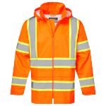 Picture of Portwest CA400 Hi-Vis X Back Contrast Tape Rain Jacket