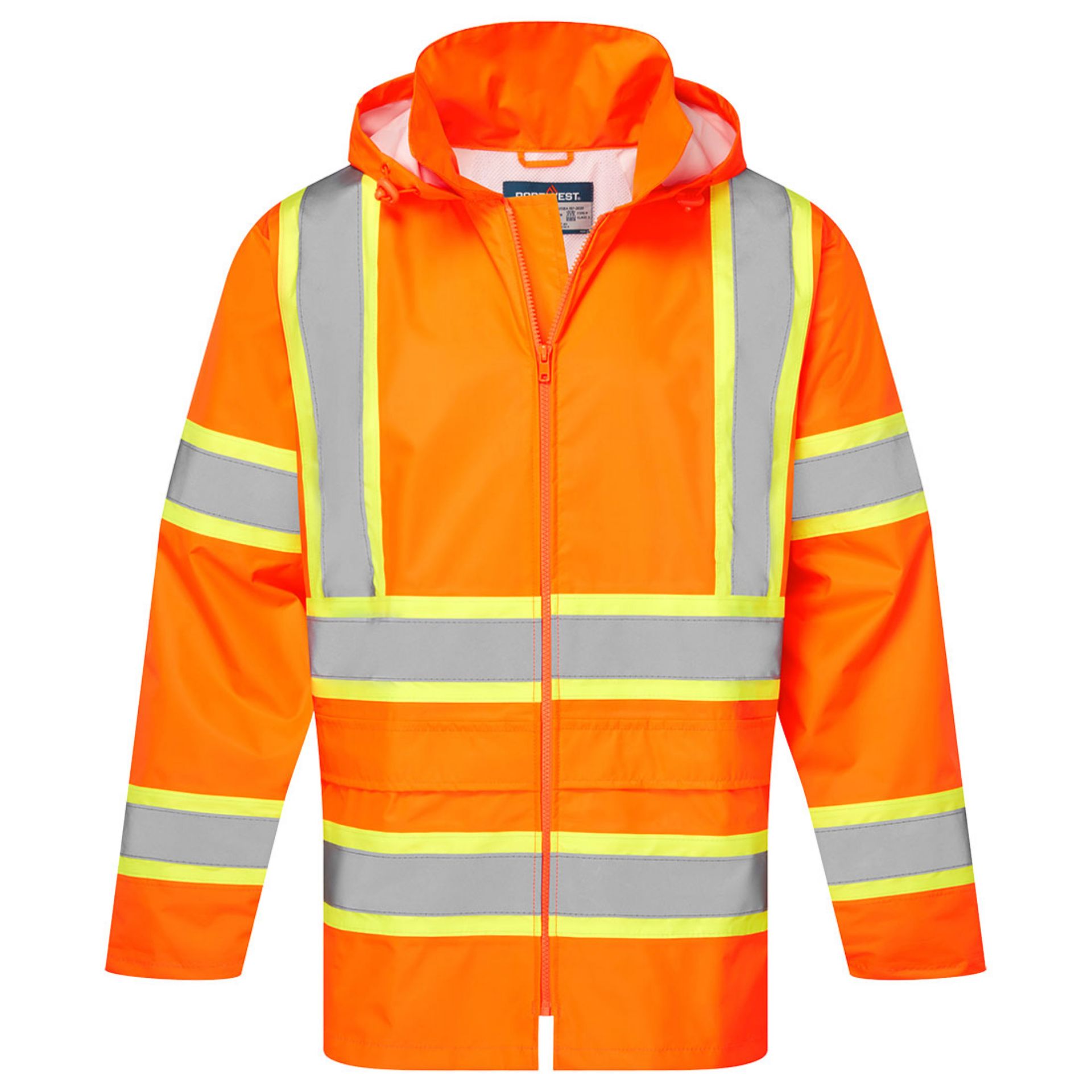 Picture of Portwest CA400 Hi-Vis X Back Contrast Tape Rain Jacket