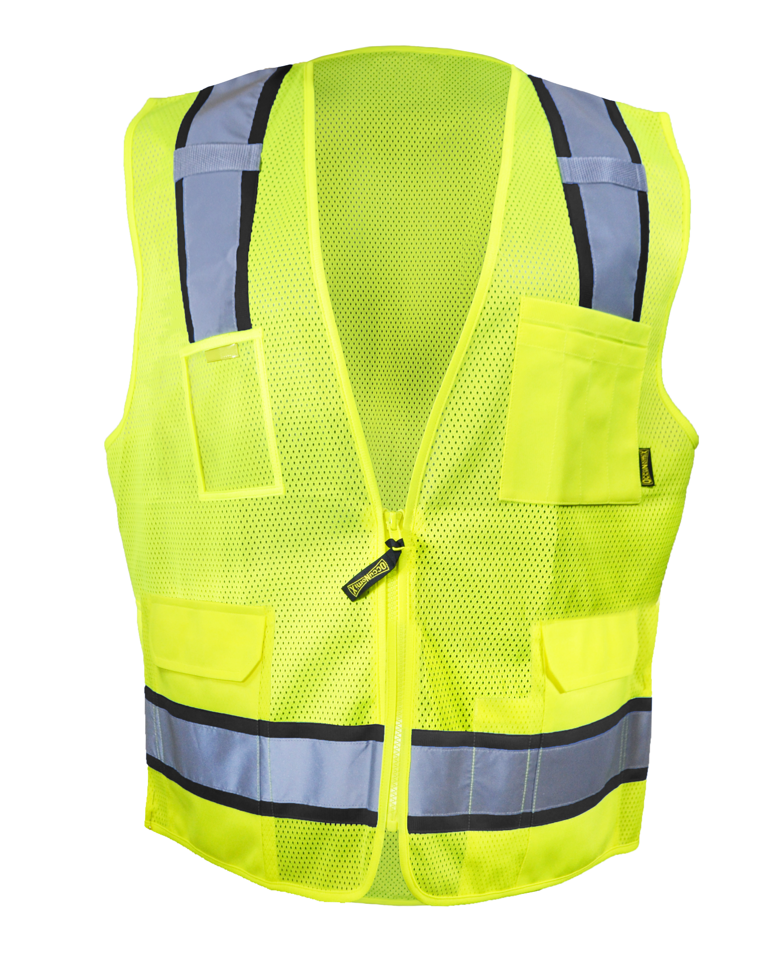 Picture of Occunomix ECO-CT2MZ COLOR TWO-TONE MESH VEST W/ ZIPPER - Type R Class 2