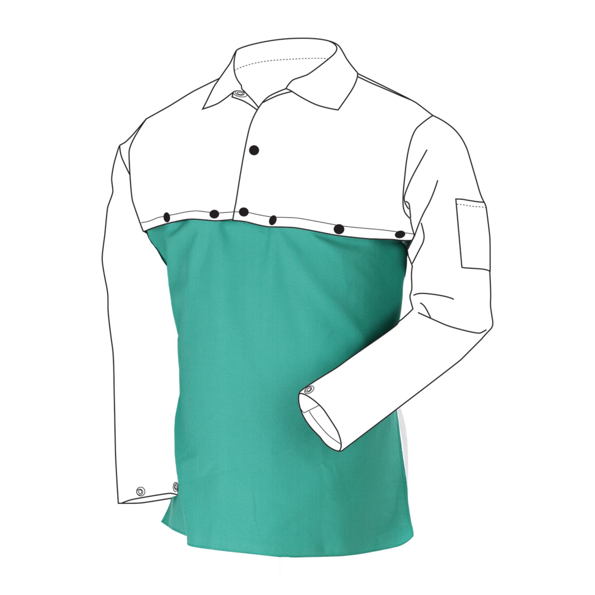 Picture of Black Stallion F2-20B 12 OZ FLAME RESISTANT COTTON 20 INCH BIB FOR CAPE SLEEVE