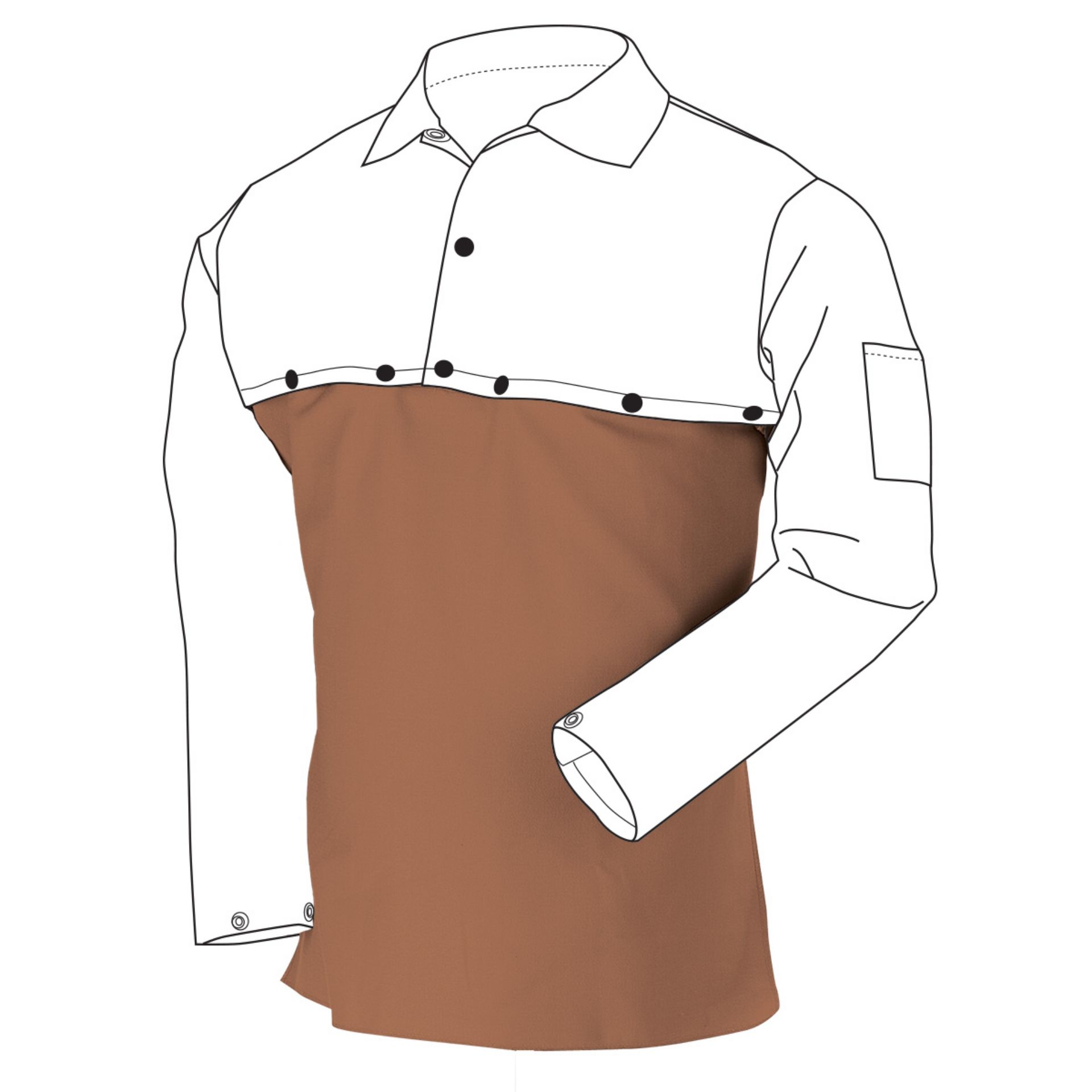 Picture of Black Stallion FB2-20B 12 OZ FLAME RESISTANT COTTON 20 INCH BIB FOR CAPE SLEEVE