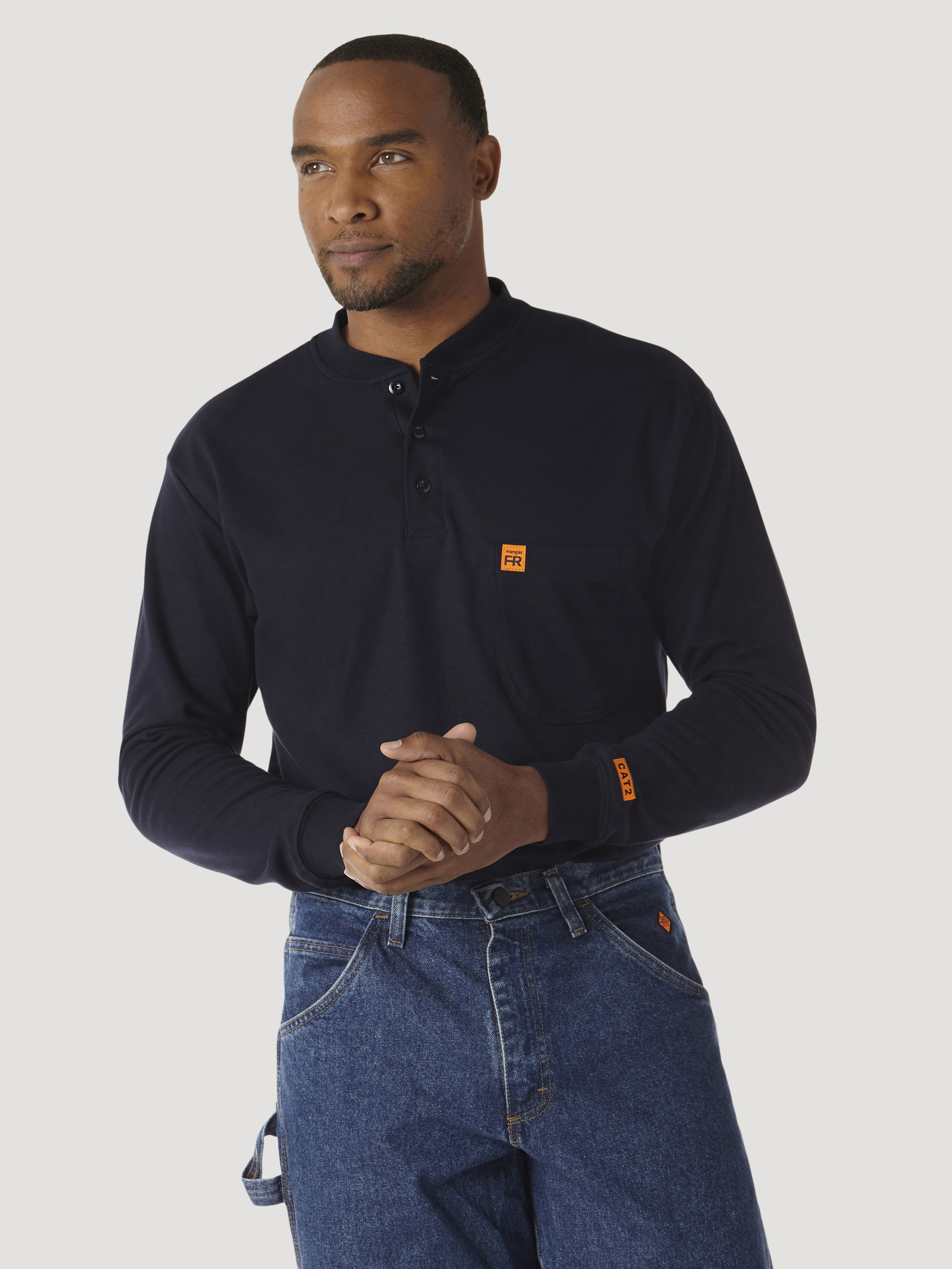 Wrangler FR3W8 FR Flame Resistant Long Sleeve Henley