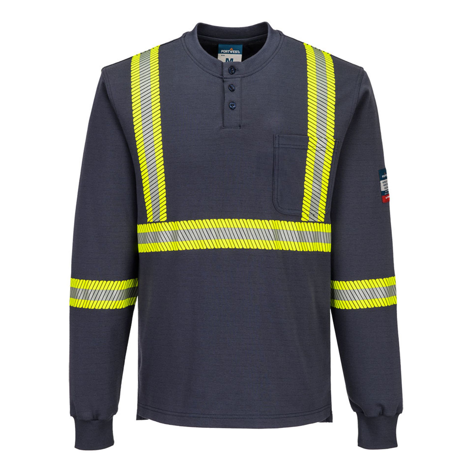 Picture of Portwest FR748 Bizflame Knit 2 X Back FR Henley