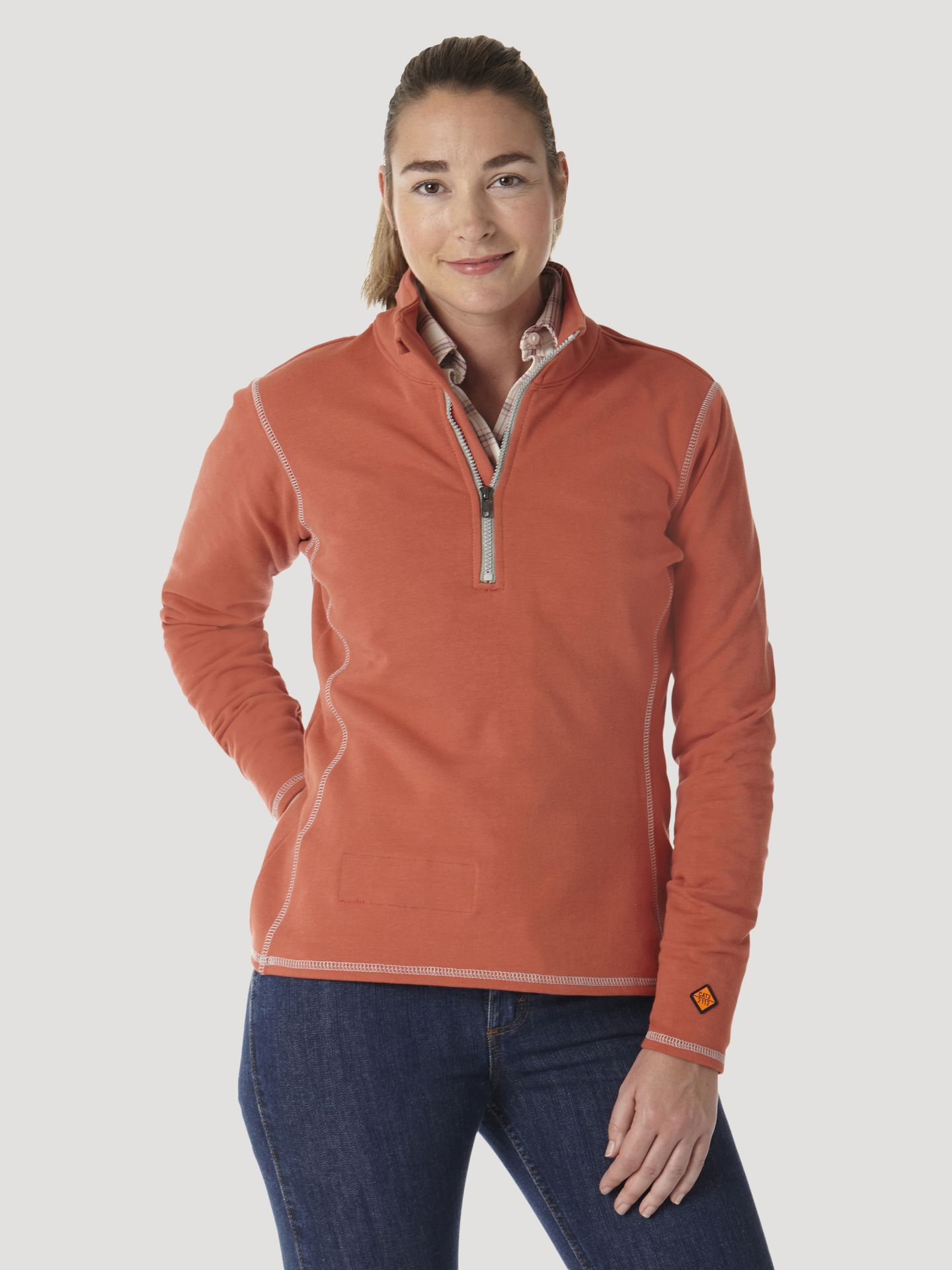 Picture of Wrangler FRLW11H Womens FR Flame Resistant 1/4 Zip Pullover