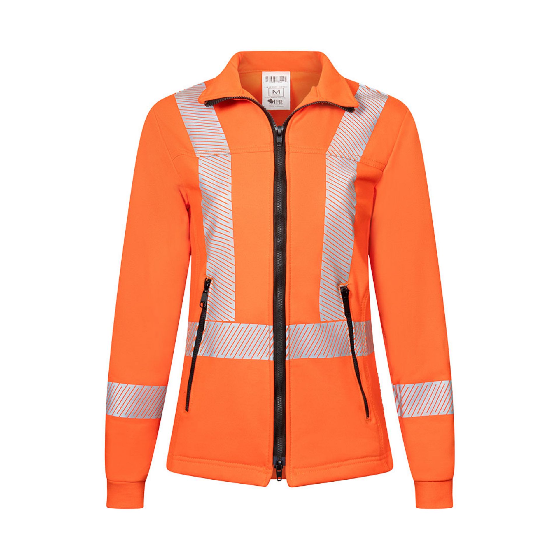 Picture of Portwest IOS474 Women's Hi-Vis Segmented Striped Full Fleece Zip Jacket