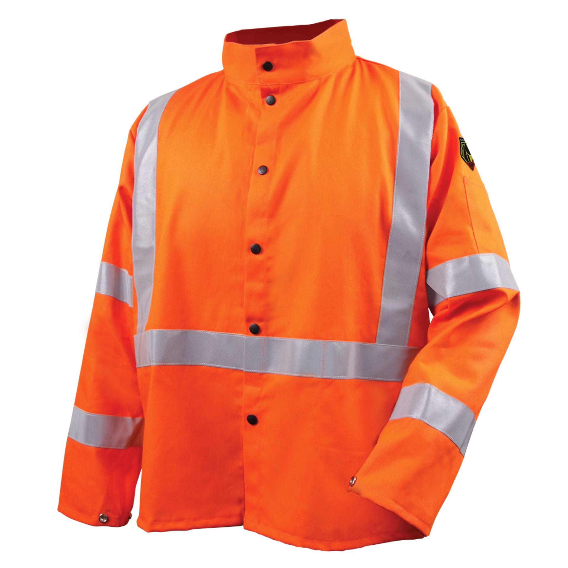 Picture of Black Stallion JF1012-OR 9 OZ FLAME RESISTANT COTTON 30 INCH JACKET WITH SILVER REFLECTIVE