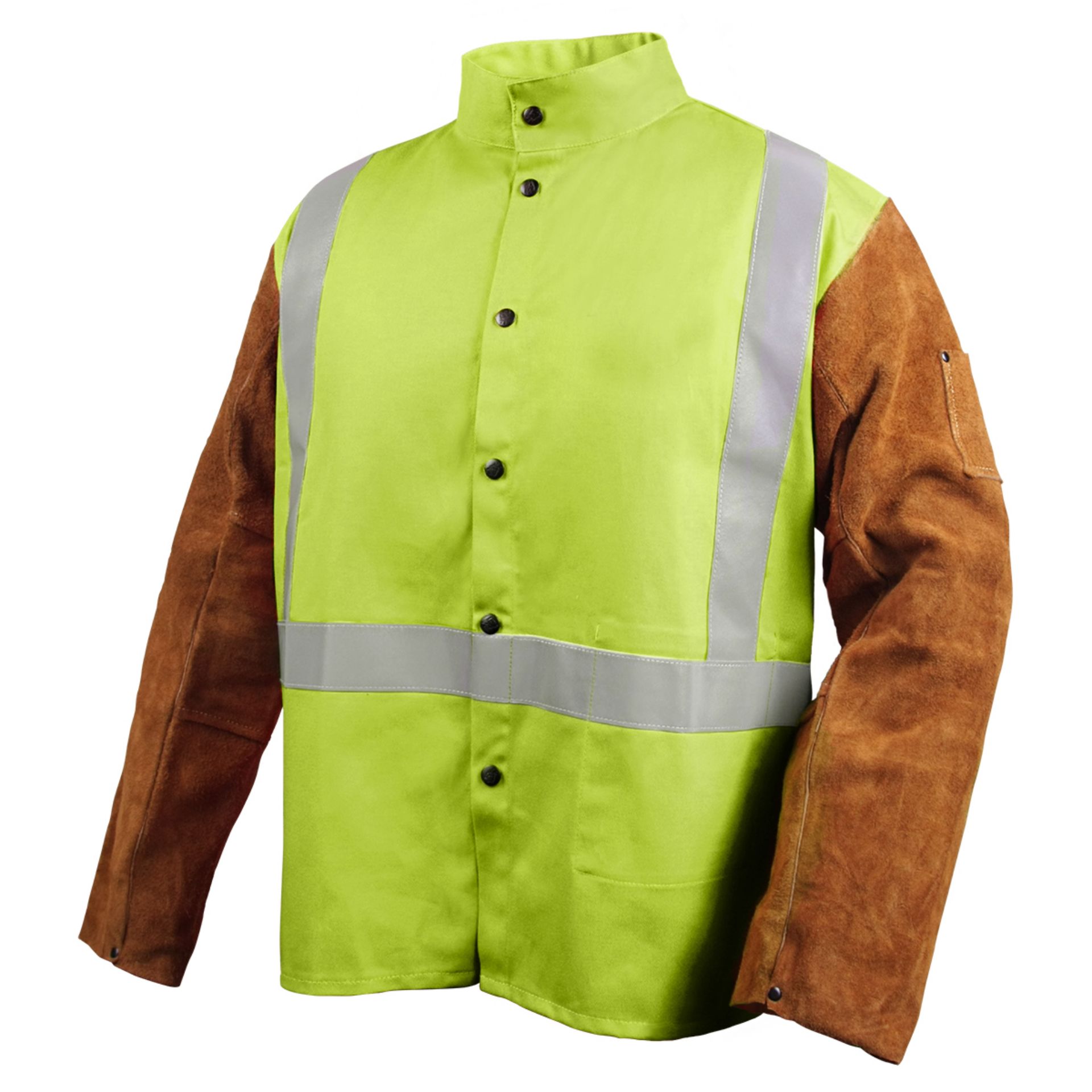 Picture of Black Stallion JH1012-LM 9 OZ FR AND SIDE SPLIT COWHIDE HYBRID COAT - REFLECTIVES