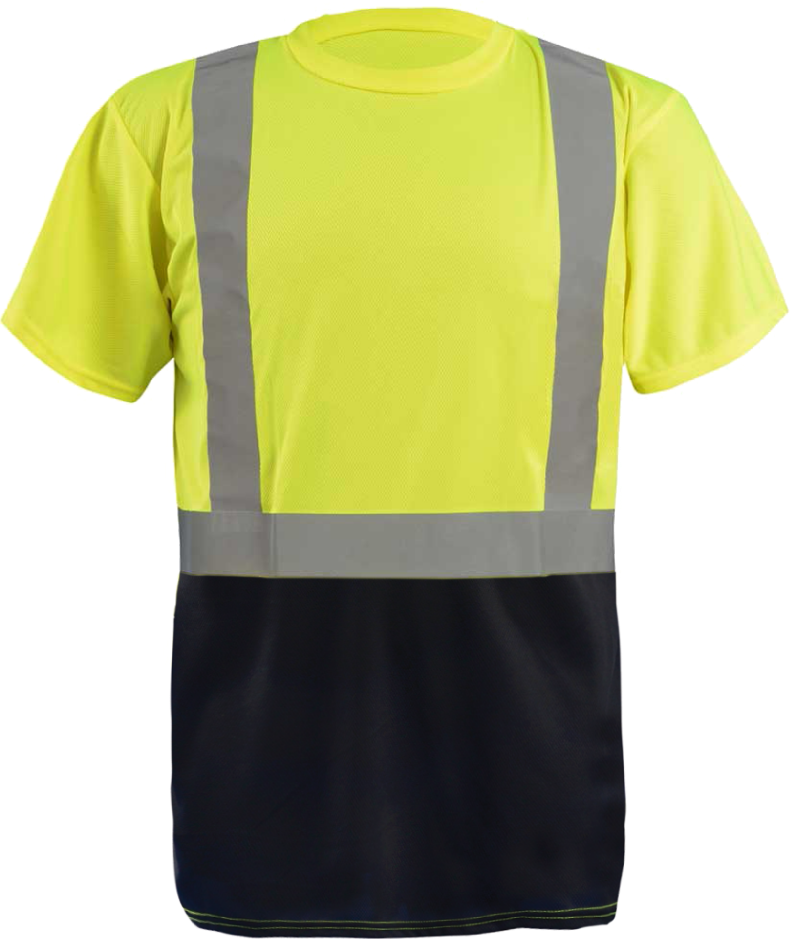 Picture of Occunomix LUX-SSETNBK SHORT SLEEVE BLACK BOTTOM WICKING BIRDSEYE T-SHIRT - NO POCKET - Type R Class 2
