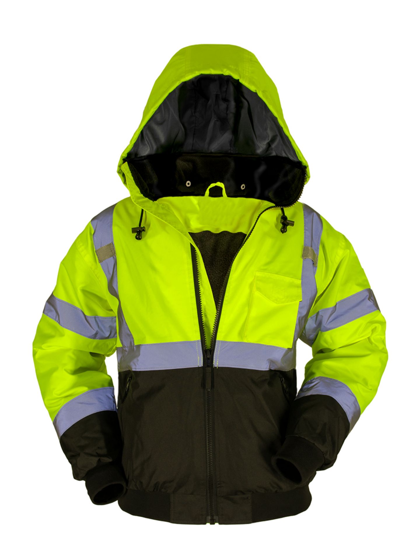 Picture of Max Apparel MAX605 Class 3 Bomber Jacket, Safety Green/Black