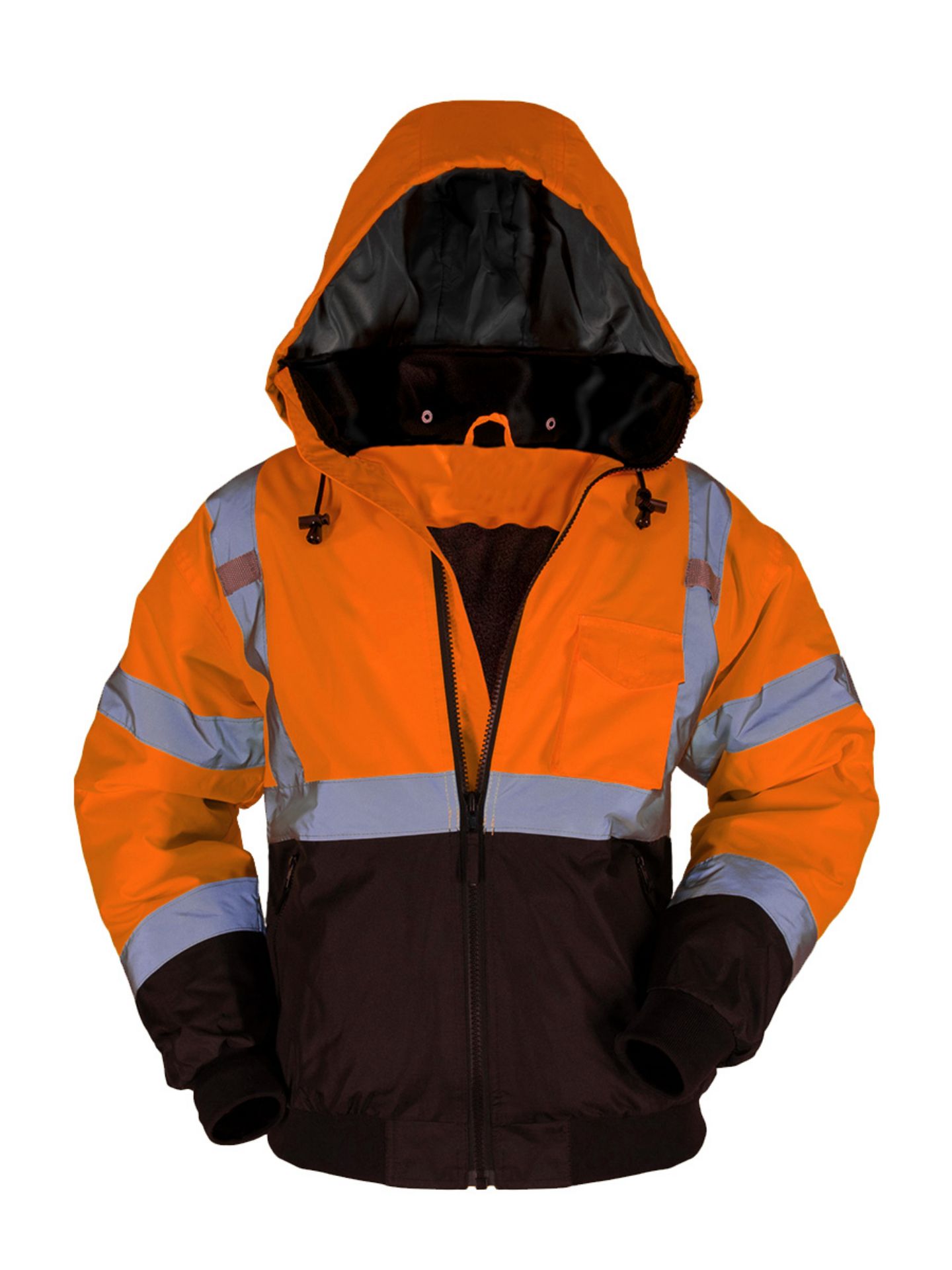 Picture of Max Apparel MAX606 ANSI Class 3: 2 - IN - 1 Bomber Jacket w/Removable Fleece Liner
