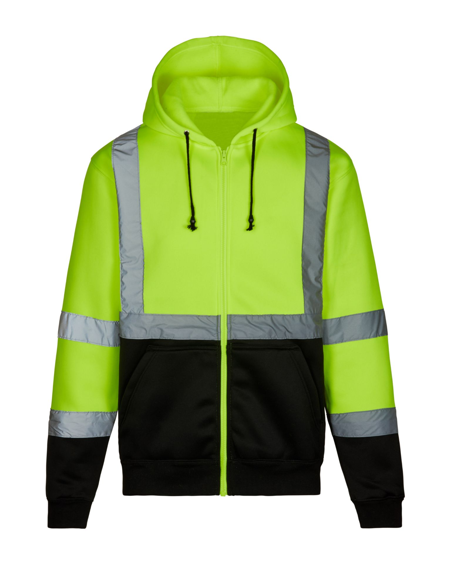 Picture of Max Apparel MAX620 Class 3 Full Zip Hoodie, Safety Green/Black