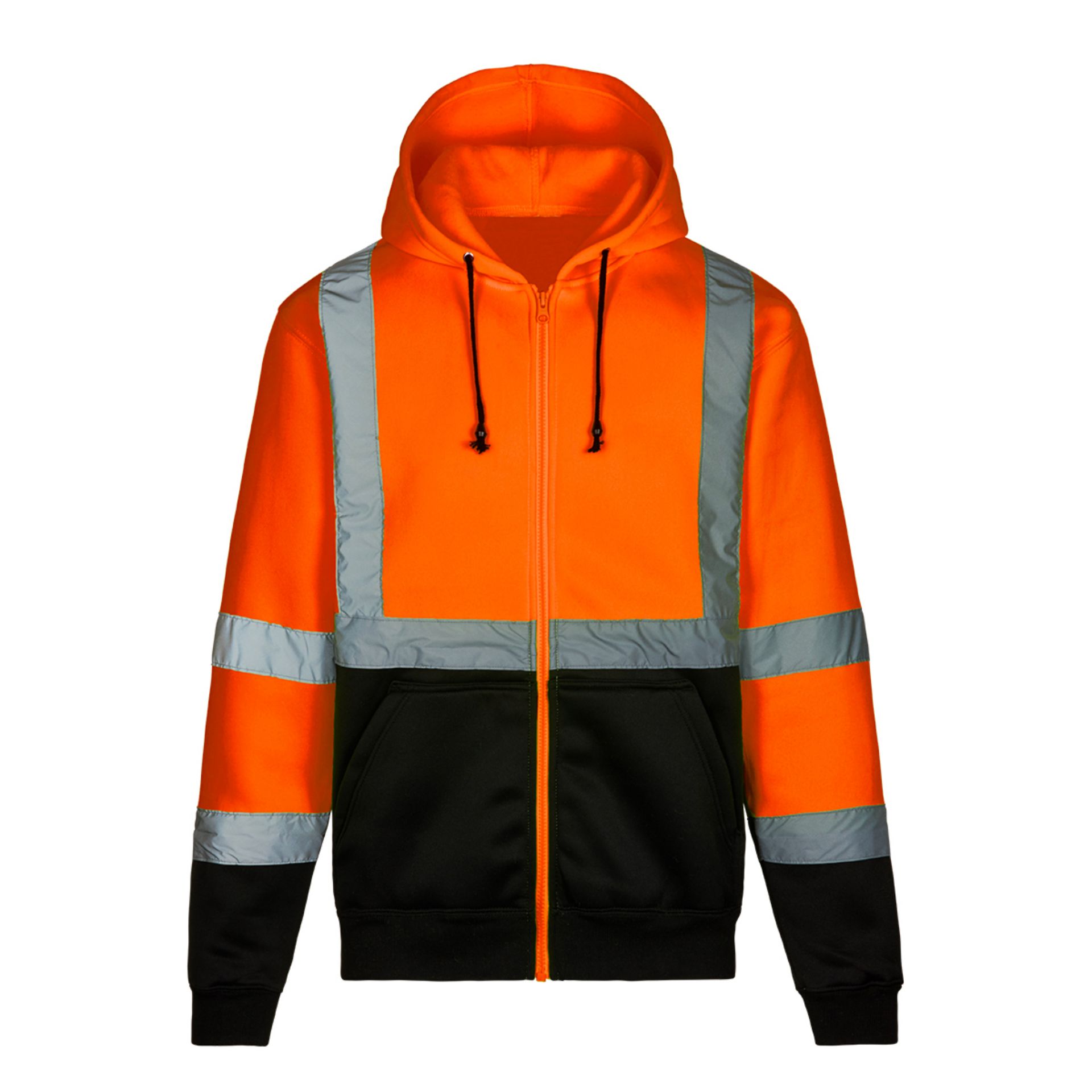 Picture of Max Apparel MAX660 Class 3 Full Zip Hoodie, Safety Orange/Black