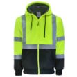 Picture of Safety Brite SB-C3HWBBZ Class 3 Hi Vis Full Zip Heavy Weight Sweatshirt with Black Bottom