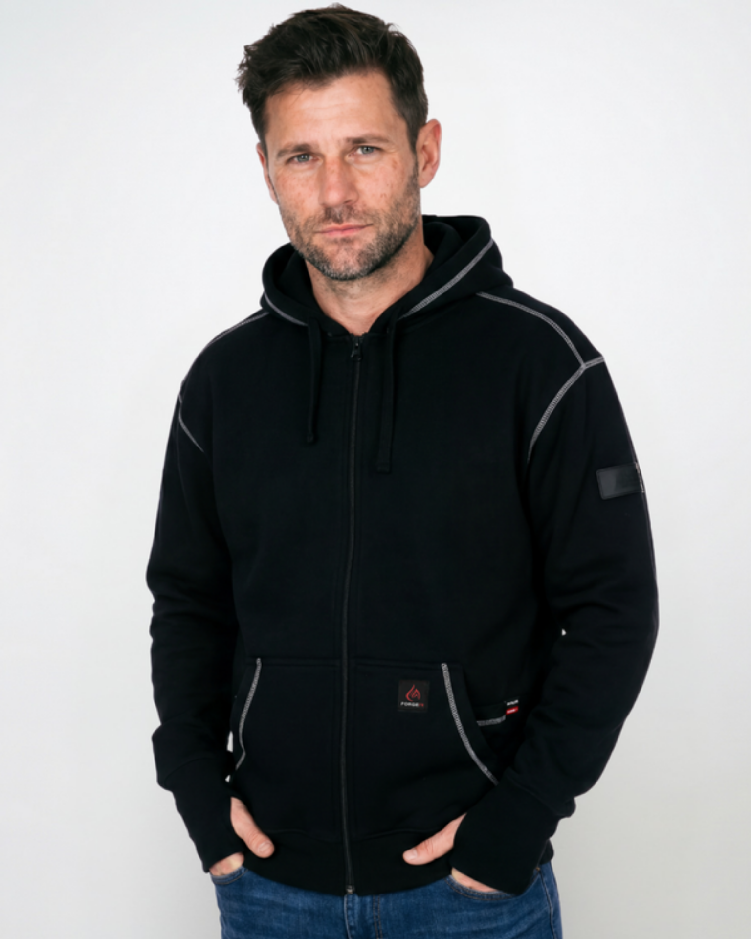 Picture of Forge FR MFRFPTH001 MENS FR CONTRAST STITCH HOODIE W/ZIP
