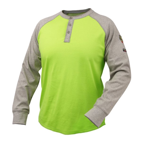 Black Stallion -GL 7 OZ FLAME-RESISTANT COTTON HENRY STYLE T-SHIRT - NFPA 2112, NFPA 70E
