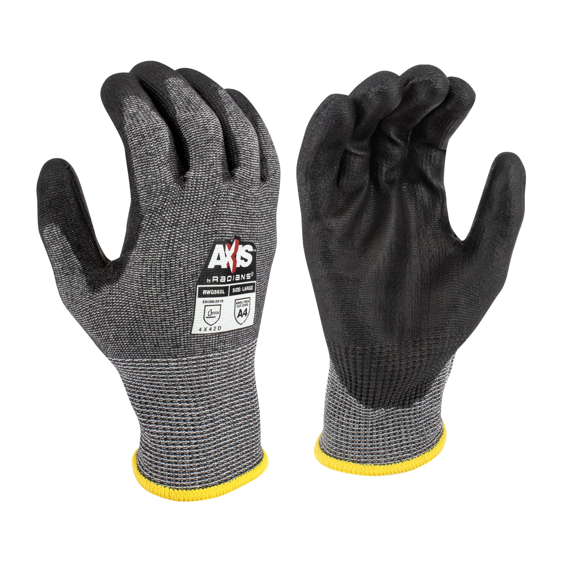 Picture of Radians RWG560 Radians RWG560 AXIS™ Cut Protection Level A4 PU Coated Glove