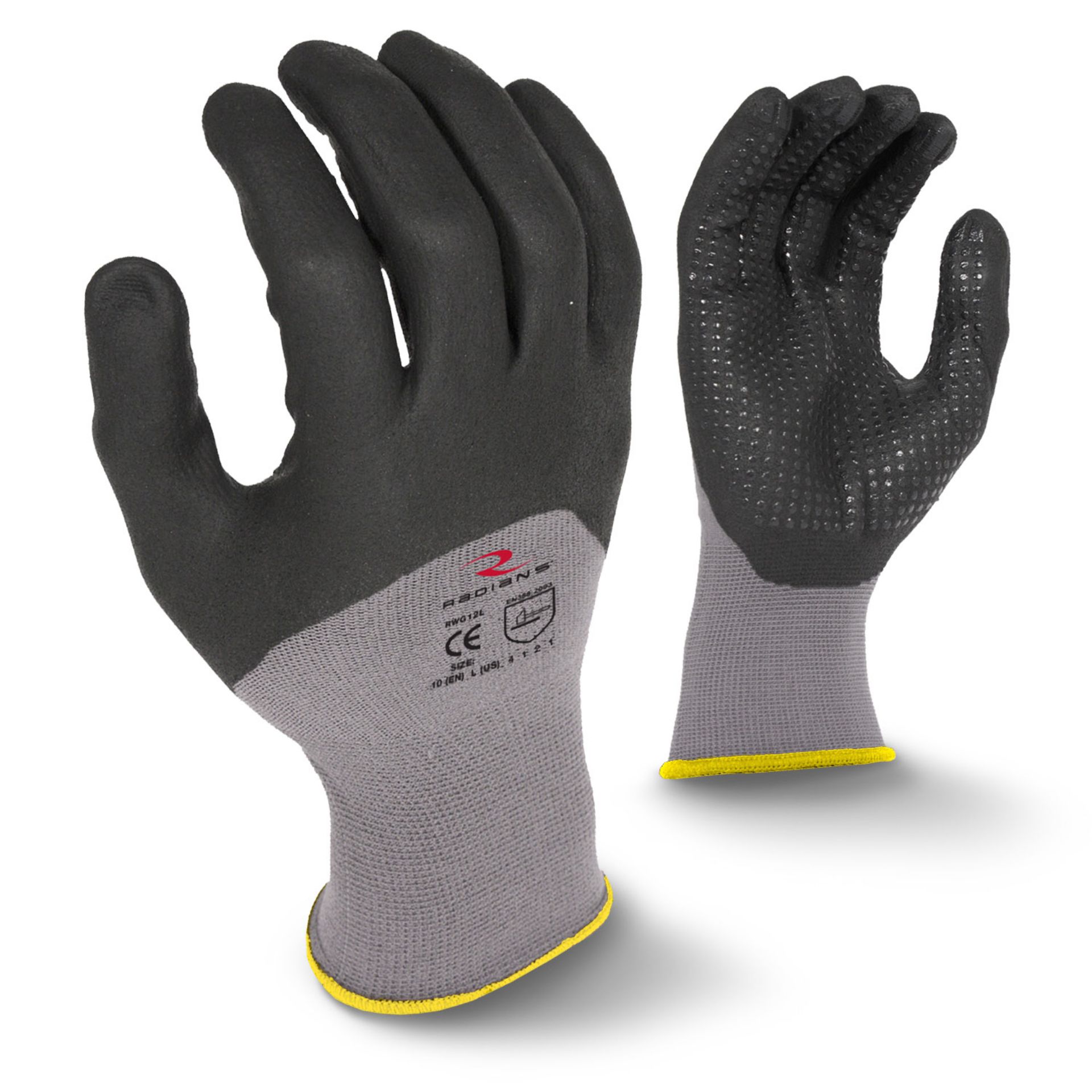 Picture of Radians RWG12 Radians RWG12 3/4 Foam Dipped Dotted Nitrile Glove
