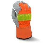 Picture of Radians RWG3200HV Radians RWG3200HV High Visibility Regular Shoulder Gray Split Cowhide Leather Palm Glove