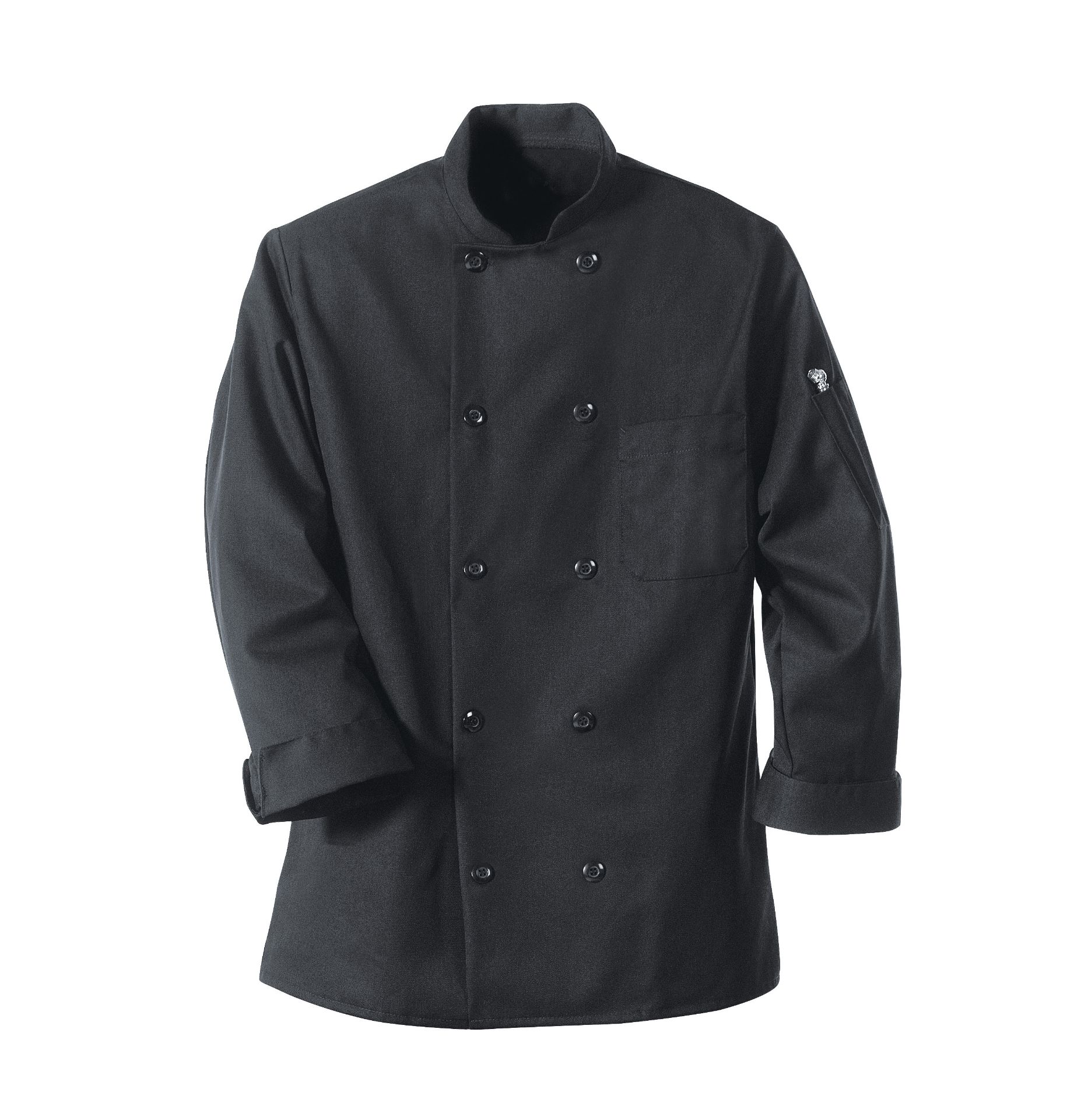 Picture of Red Kap® 0425 Black Chef Coat Ten Pearl Buttons