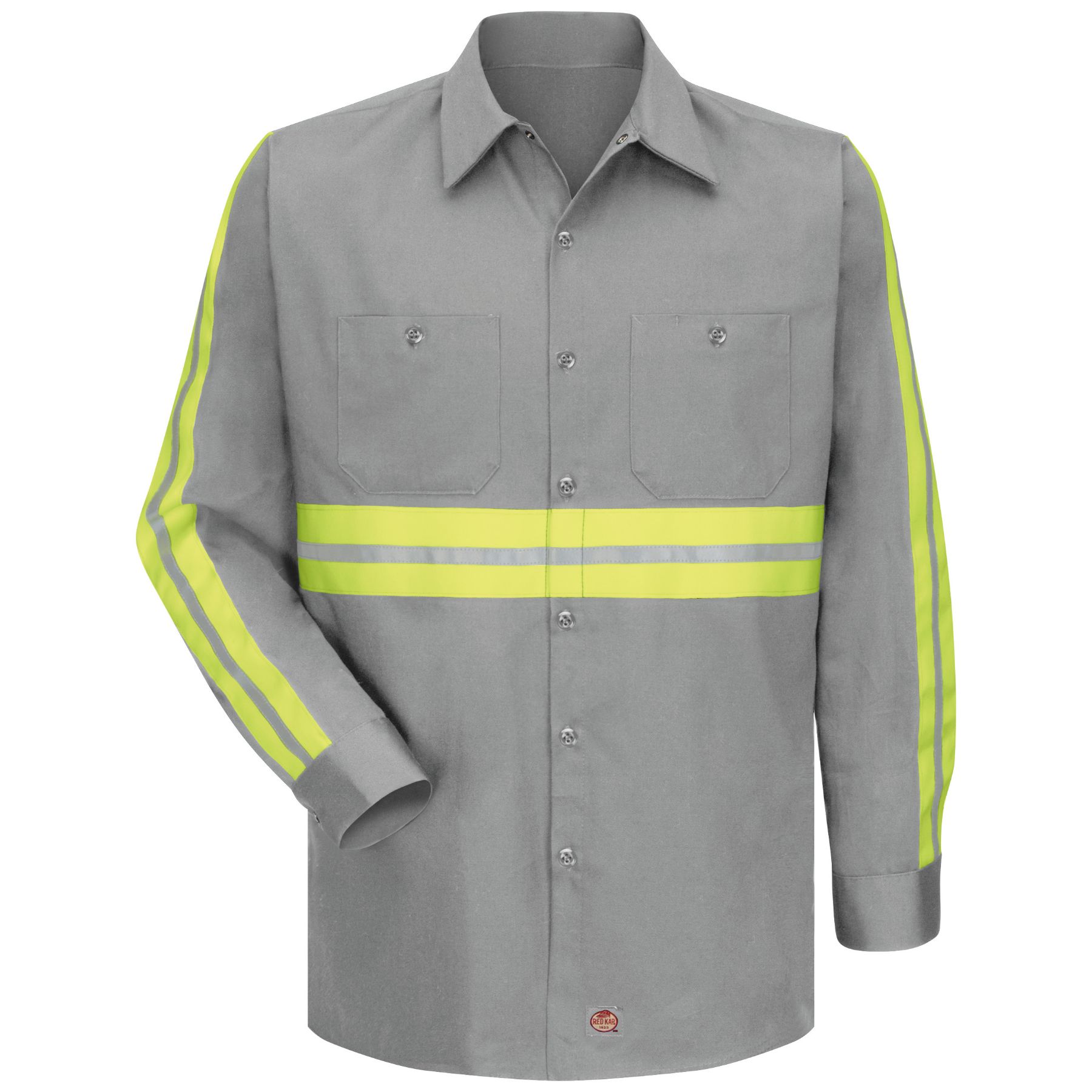 Red Kap®  Long Sleeve Enhanced Visibility Cotton Work Shirt