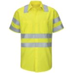 Picture of Red Kap® SY24-HV-TRC3 Men's Hi-Visibility Short Sleeve Ripstop Work Shirt - Type R, Class 3