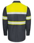 Picture of Red Kap® SY70-HV-TOC1 Hi-Visibility Long Sleeve Color Block Ripstop Work Shirt - Type O, Class 1