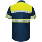 Picture of Red Kap® SY80-HV-TOC1 Men's Hi-Visibility Short Sleeve Color Block Ripstop Work Shirt - Type O, Class 1