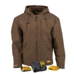 Picture of DEWALT DCHJ076ATD1 DEWALT Men's Heated Heavy Duty Work Coat Kitted Tobacco
