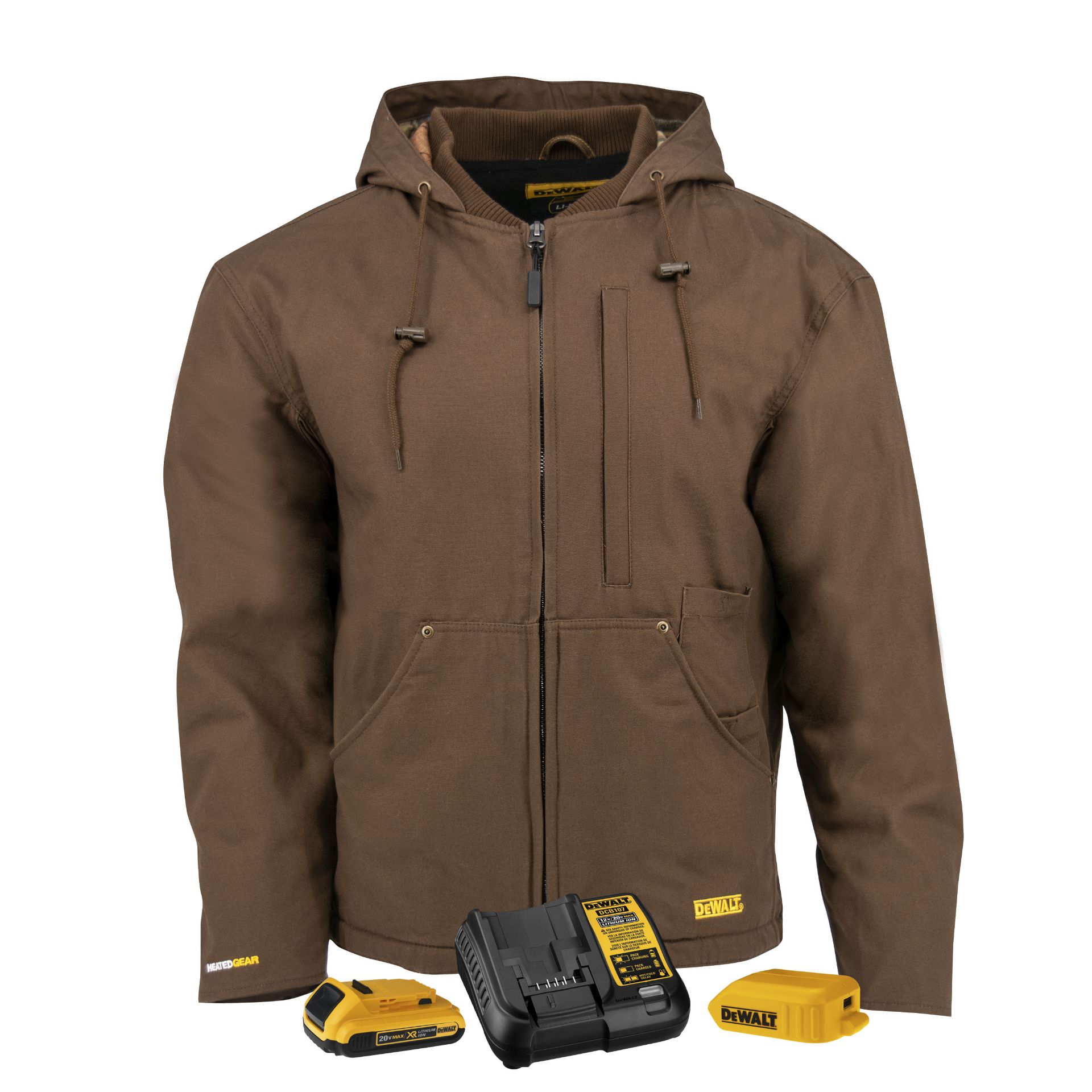 Picture of DEWALT DCHJ076ATD1 DEWALT Men's Heated Heavy Duty Work Coat Kitted Tobacco