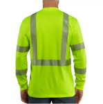 Picture of Carhartt 100496 Mens High-Visibility Force Relaxed Fit Lightweight Long-Sleeve Class 3 Pocket T-Shirt