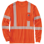 Picture of Carhartt 100496 Mens High-Visibility Force Relaxed Fit Lightweight Long-Sleeve Class 3 Pocket T-Shirt