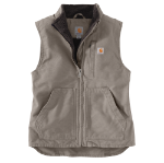 Picture of Carhartt 104224 Womens Relaxed Fit Washed Duck Sherpa-Lined Mock-Neck Vest