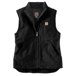Picture of Carhartt 104224 Womens Relaxed Fit Washed Duck Sherpa-Lined Mock-Neck Vest
