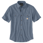 Picture of Carhartt 104369 Mens Loose Fit Midweight Chambray Short-Sleeve Shirt