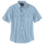 Picture of Carhartt 104369 Mens Loose Fit Midweight Chambray Short-Sleeve Shirt