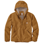 Picture of Carhartt 104392 Mens Relaxed Fit Washed Duck Sherpa-Lined Jacket