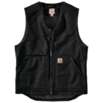 Picture of Carhartt 104394 Mens Relaxed Fit Washed Duck Sherpa-Lined Vest