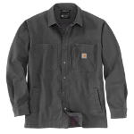 Picture of Carhartt 105532 Mens Rugged Flex® Relaxed Fit Canvas Fleece-Lined Snap-Front Shirt Jac