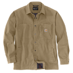 Picture of Carhartt 105532 Mens Rugged Flex® Relaxed Fit Canvas Fleece-Lined Snap-Front Shirt Jac